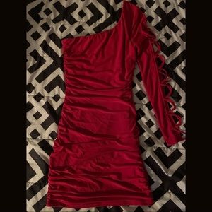 Red dress from Deb